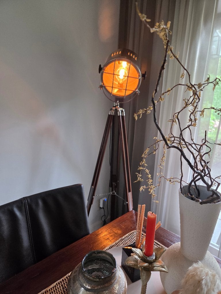 Vloerlamp, Ophalen, Overige fittingen, Zo goed als nieuw, Glas