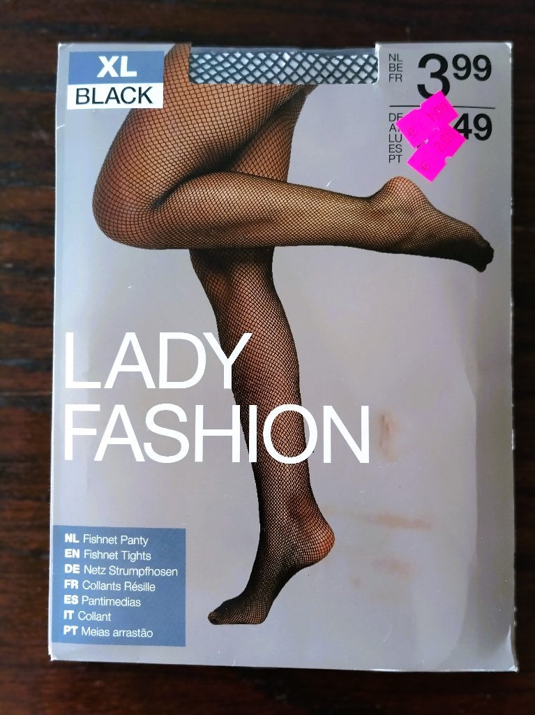 Zwarte Fishnet Panty met kleine gaatjes, XL, Maat 48/52 (XL), Zeeman, Zwart, Nieuw