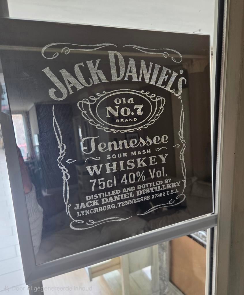 Jack Daniel's spiegel 30x30, Ophalen of Verzenden, Frankrijk, Overige typen