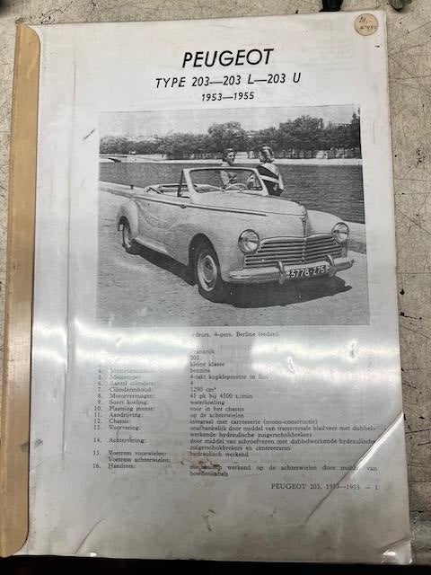 Handleiding Peugeot 203, Auto diversen, Handleidingen en Instructieboekjes, Ophalen of Verzenden