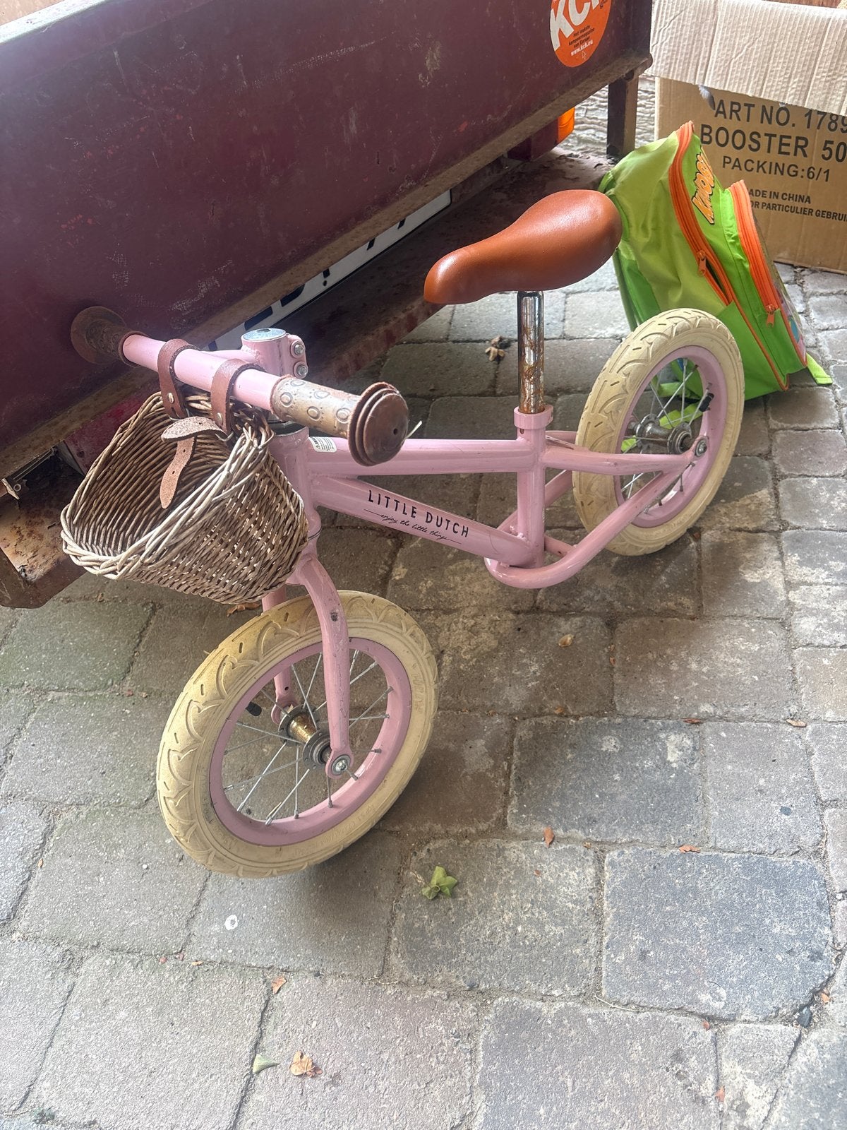 Little Dutch loopfiets roze met mandje, Fietsen en Brommers, Ophalen, Gebruikt, Minder dan 16 inch
