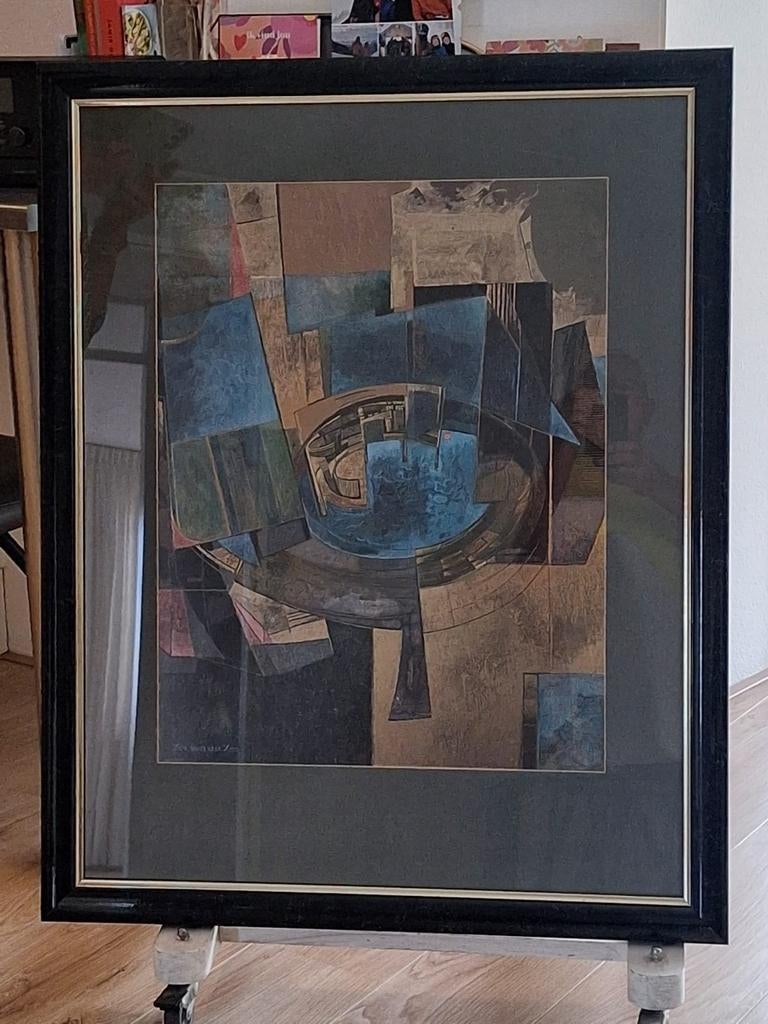 Abstract Schilderij Isa van der Zee - Gesigneerd, Antiek en Kunst, Ophalen of Verzenden