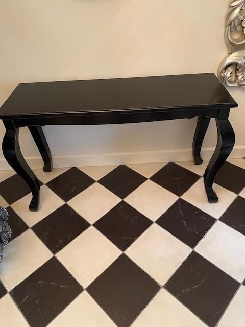 Sidetable, zwart, klassiek, barok, Huis en Inrichting, Tafels | Sidetables, Gebruikt, 25 tot 50 cm, 100 tot 150 cm, Rechthoekig
