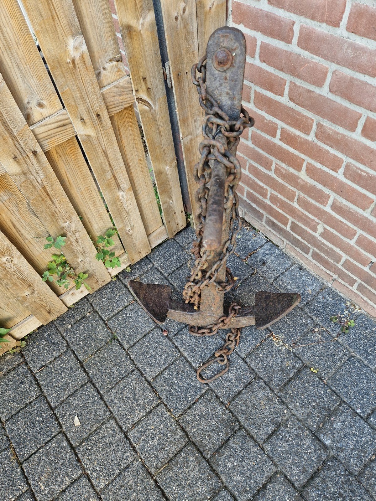 Decoratief anker met ketting - robuust en uniek, Antiek en Kunst, Antiek | Overige Antiek, Ophalen