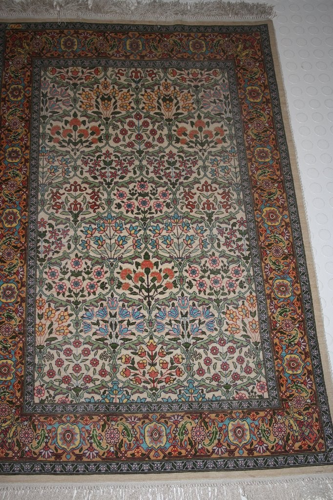 Bidtapijt zijde, Ophalen, 100 tot 150 cm, Blauw, 50 tot 100 cm