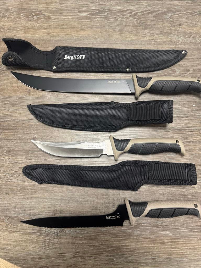 BergHOFF Messenset 3 delig voor de bbq master, Ophalen of Verzenden, Nieuw, Rvs of Chroom, Bestekset