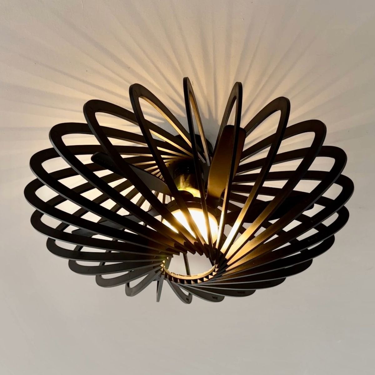 Olivo 55 Plafondventilator met Lamp Zwart ABS, Kunststof, 55 cm, Zwart, Design