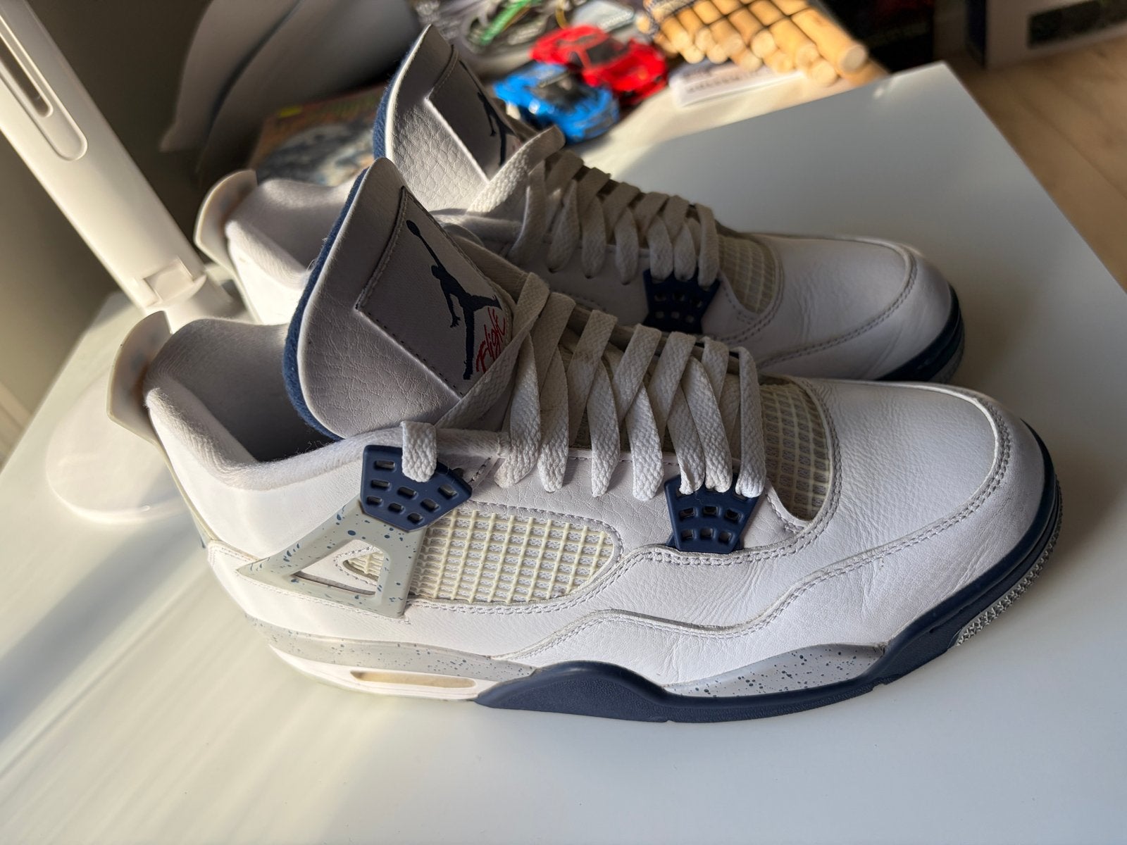 Nike Air Jordan 4 Retro Midnight Navy - Maat 44, Kleding | Heren, Schoenen, Wit, Ophalen of Verzenden, Sneakers of Gympen, Gedragen