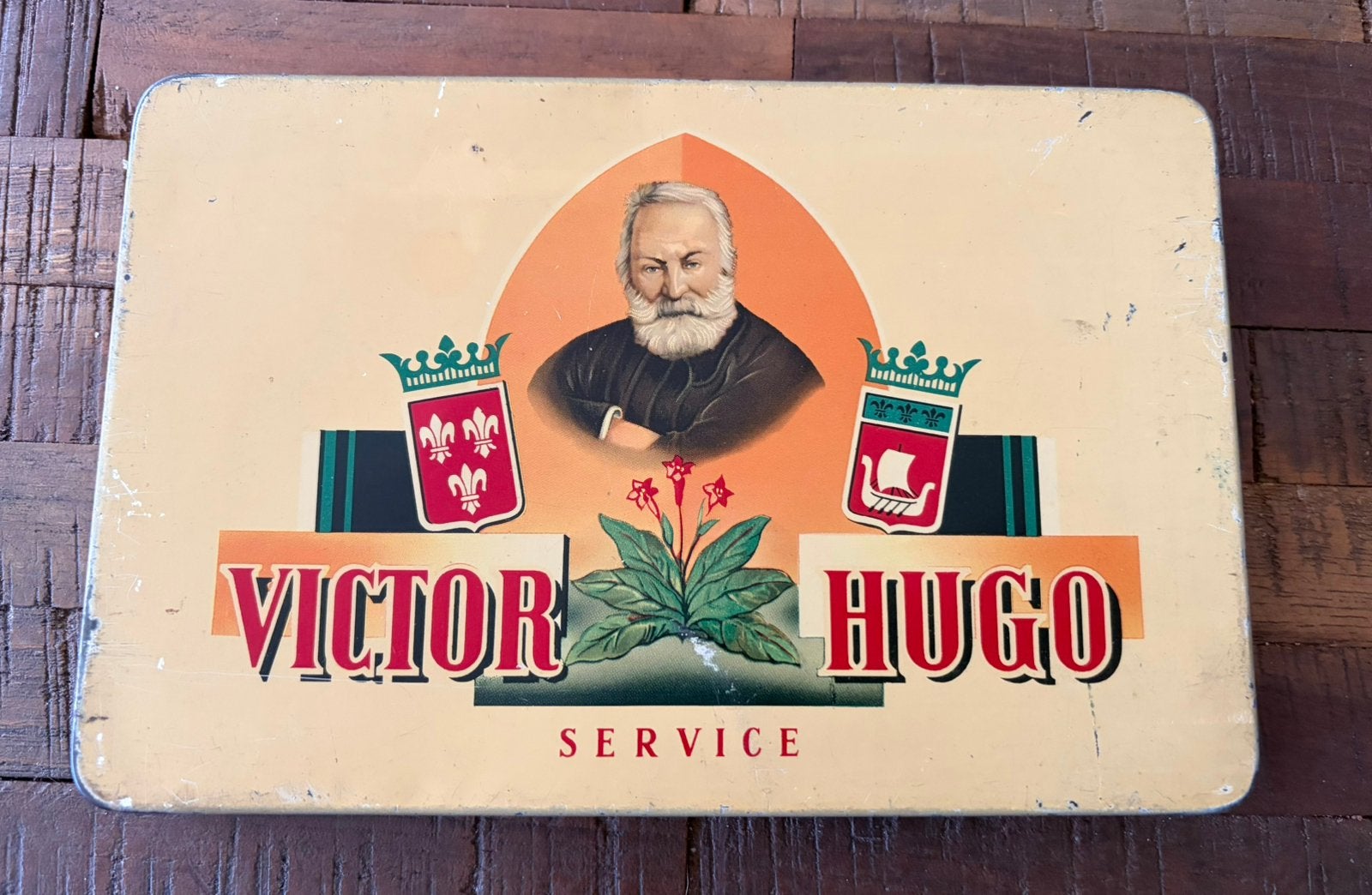 Rookwaren / Sigaren : Antiek blik Victor Hugo Service, Ophalen of Verzenden, Gebruikt, Overige, Overige merken