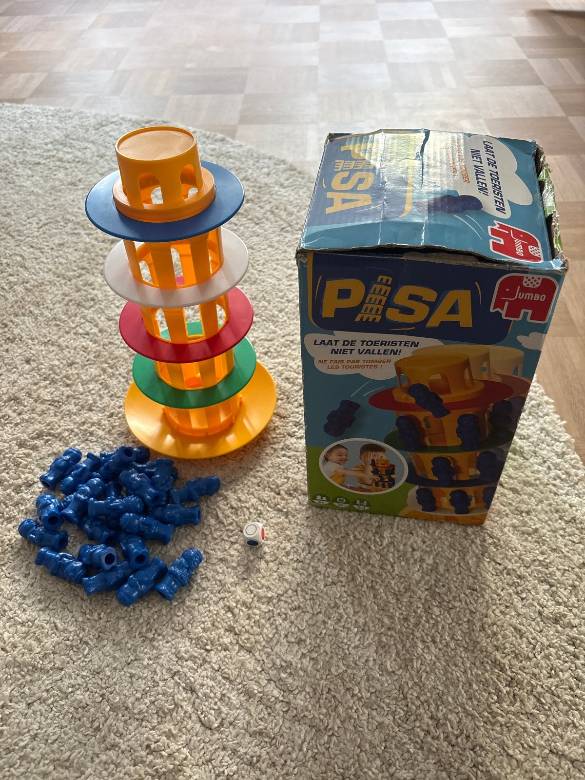 Torren van Pisa spel Jumbo - Inclusief dobbelsteen en 24 pop, Drie of vier spelers, Ophalen, Gebruikt