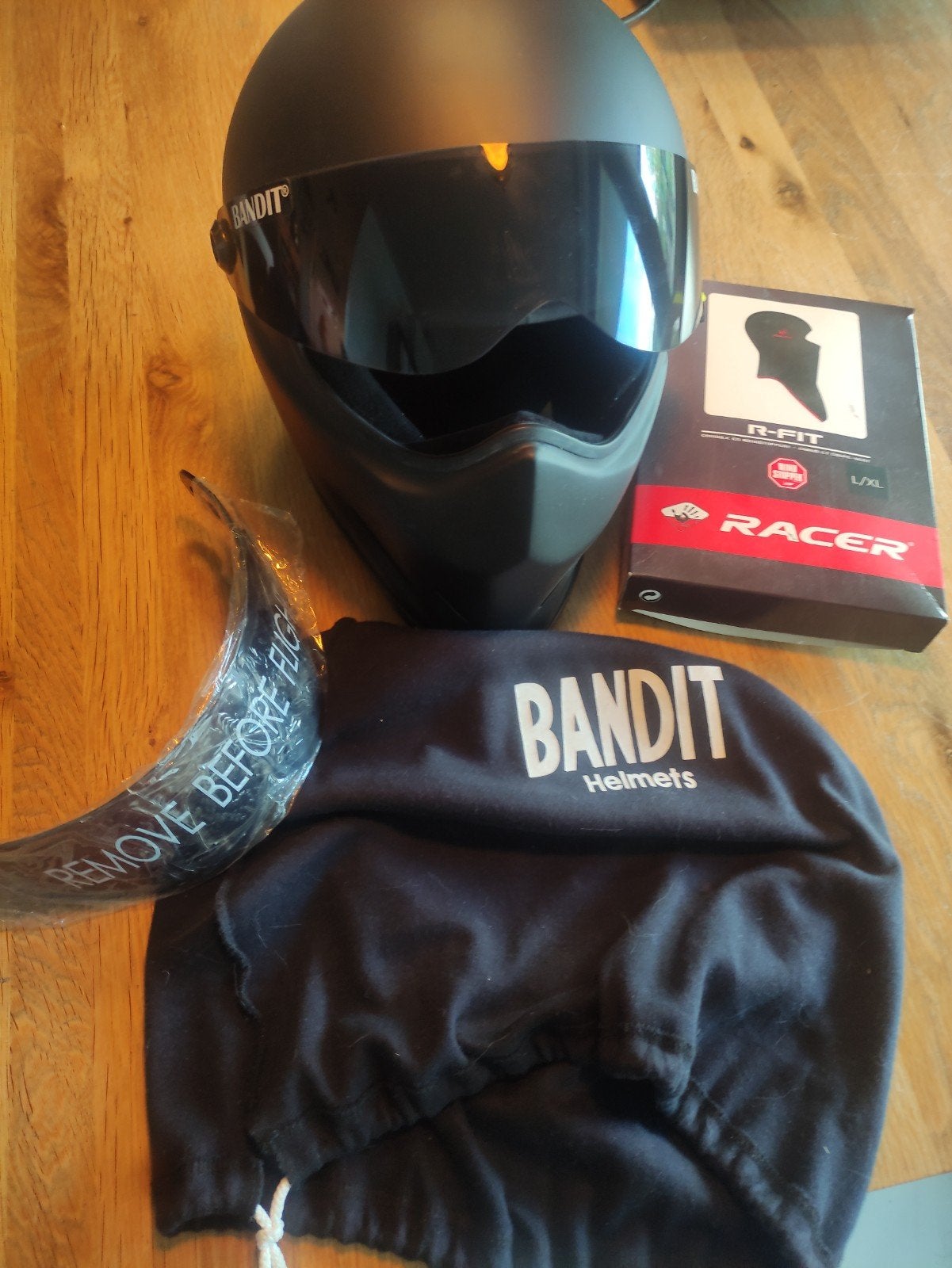 Bandit motorhelm - Mat zwart - Maat L, Motoren, Heren, Integraalhelm, L, Tweedehands