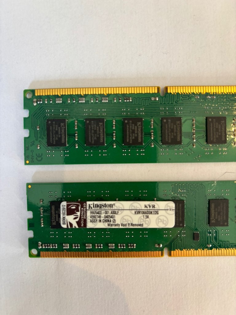 Kingston KVR1066D3N7/2G DDR3 RAM Geheugenmodule, Computers en Software, Gebruikt, DDR3, Ophalen of Verzenden, Desktop