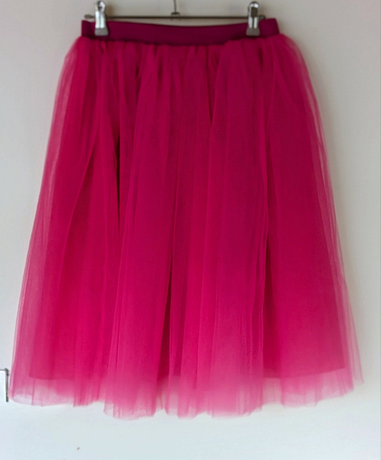 Fuchsia roze petticoat met elastiek, past altijd, Maat 38/40 (M), Ophalen of Verzenden, Zo goed als nieuw, Knielengte