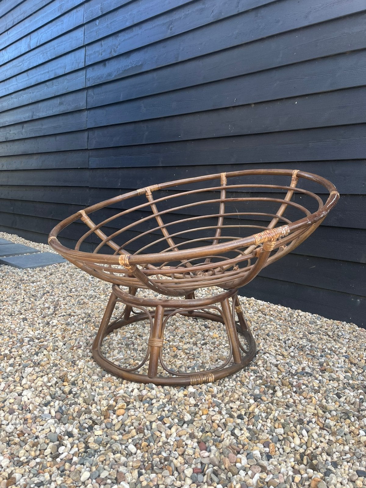 Papasan stoel, Ophalen, Gebruikt, Bruin, Riet of Rotan
