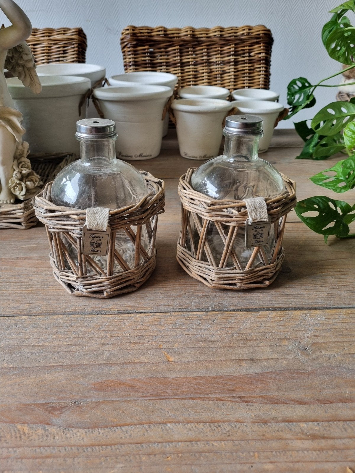 Riviera maison rustic rattan olielampen, Ophalen of Verzenden