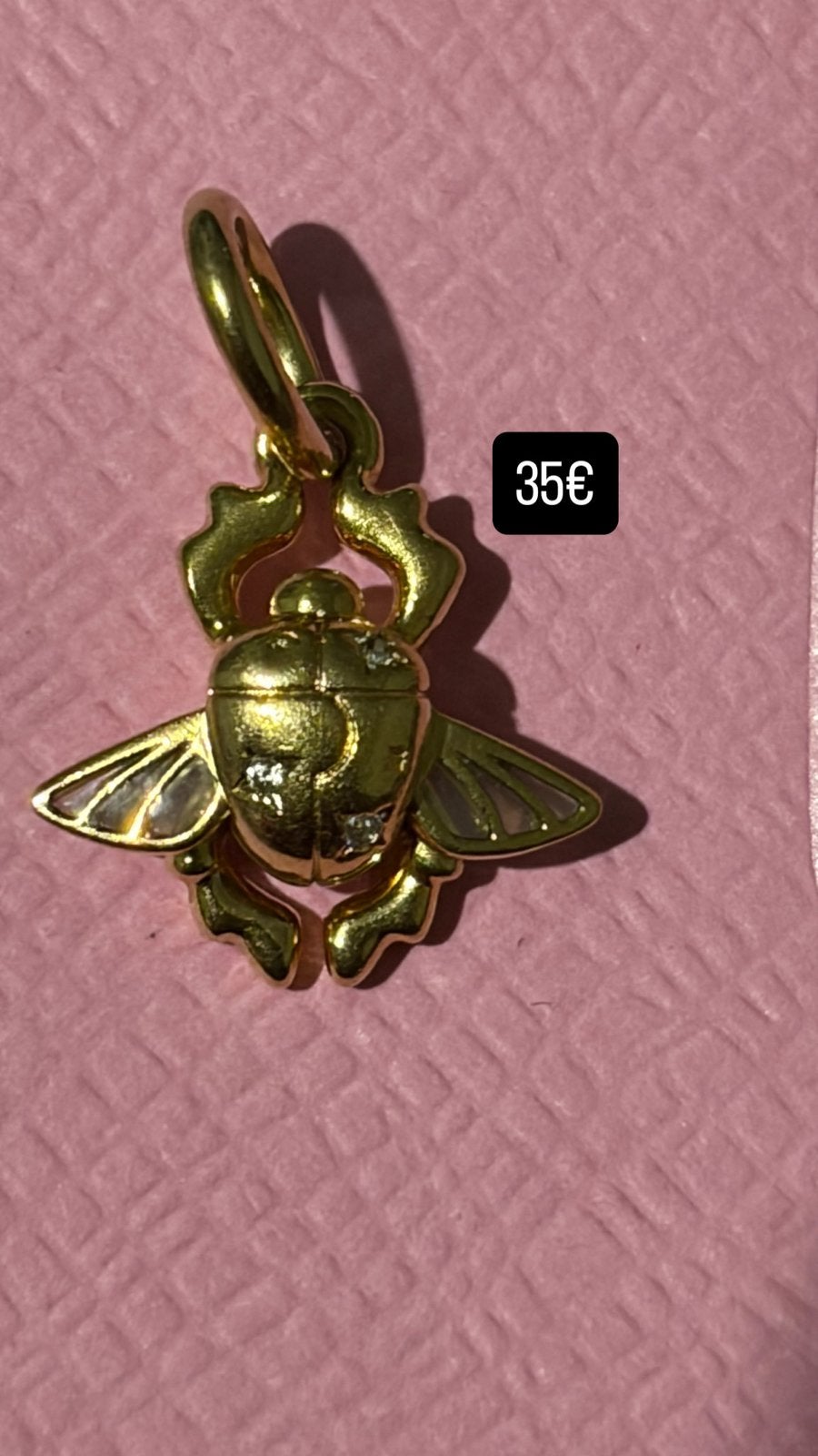Pandora Aladdin Scarabee Goud Vergulde Bedel, Pandora, Ophalen of Verzenden, Zo goed als nieuw, 1 bedel