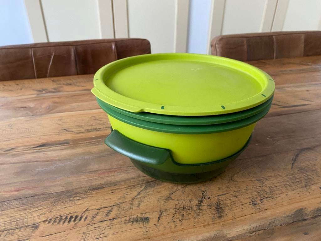 Tupperware Micro gourmet stoom schalen, Huis en Inrichting, Ophalen of Verzenden, Groen, Schaal