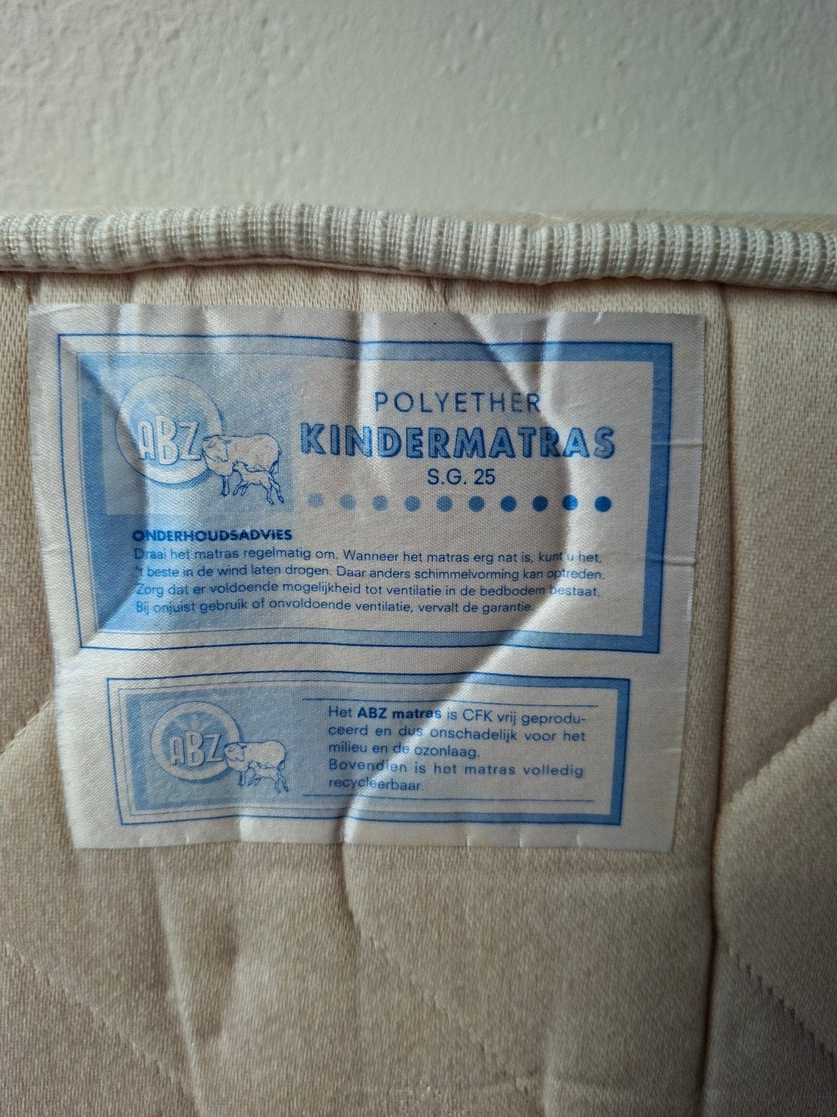 Kindermatras ABZ polyether 60x120, Ophalen, Gebruikt, 90 cm, Eenpersoons