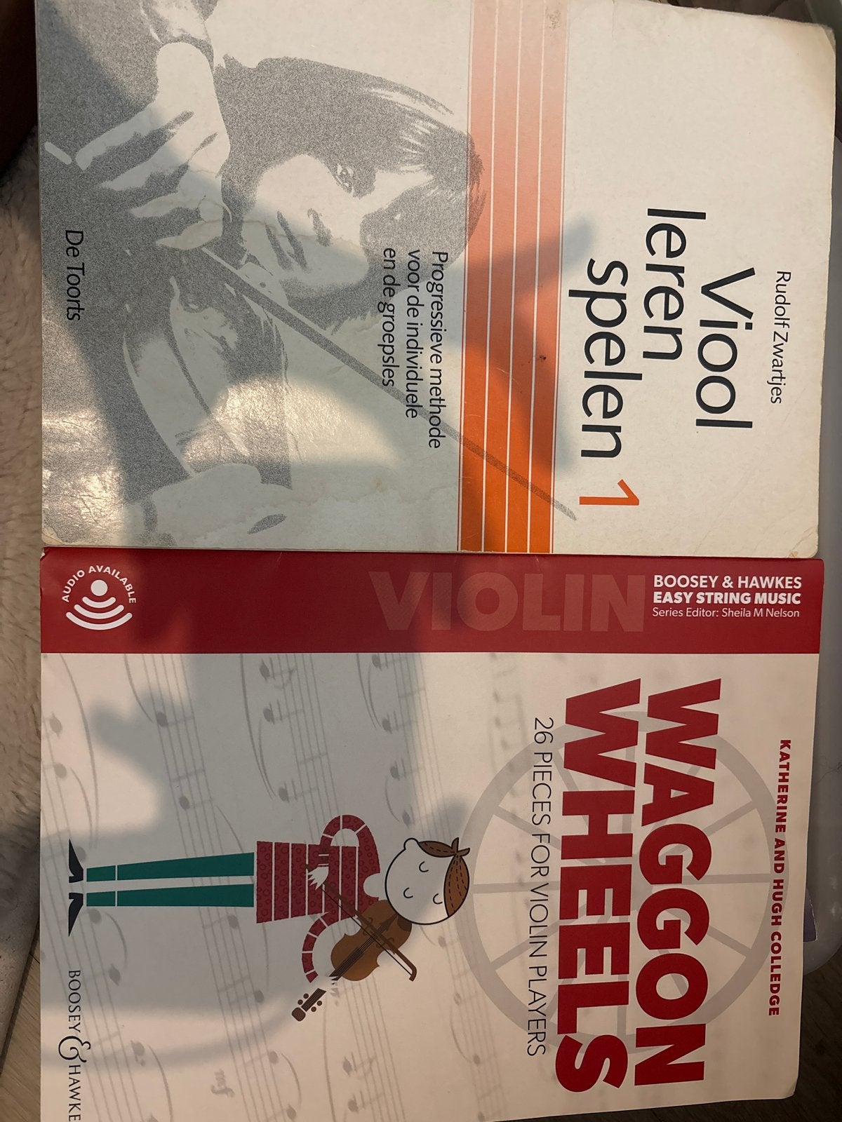 Viool leren spelen 1 & Waggon Wheels vioolboeken, Ophalen, Gebruikt, Klassiek, Les of Cursus