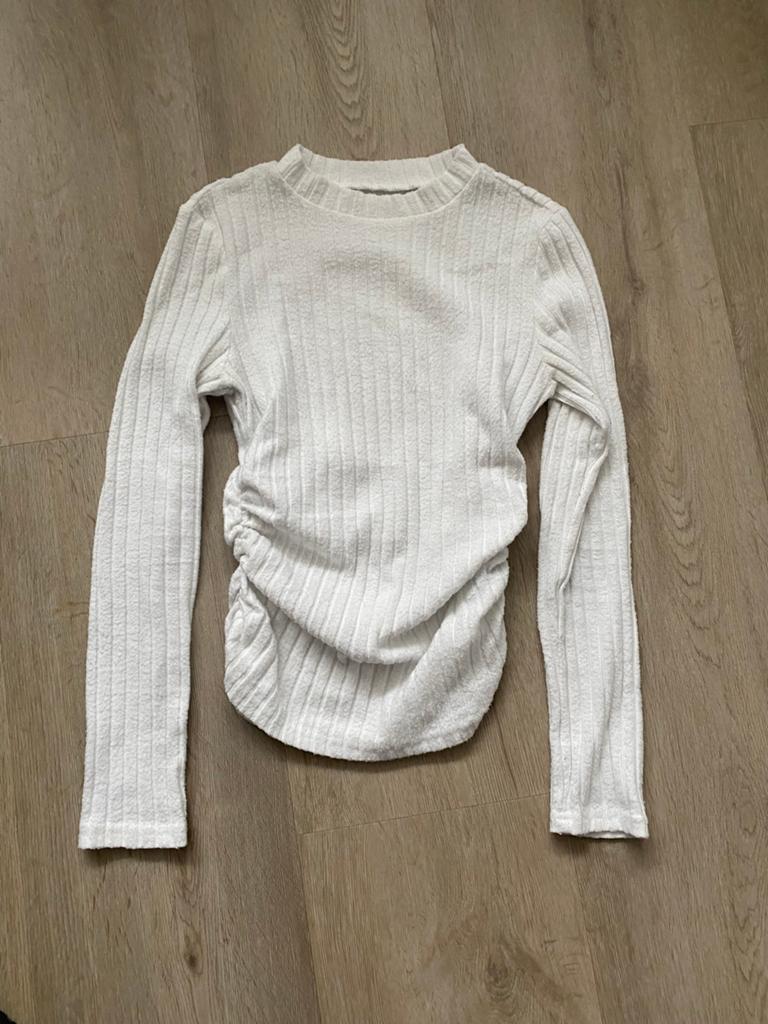 Dames truitje shirt ribstructuur maat 36 Shein, Wit, Ophalen of Verzenden, Lange mouw, Maat 36 (S)