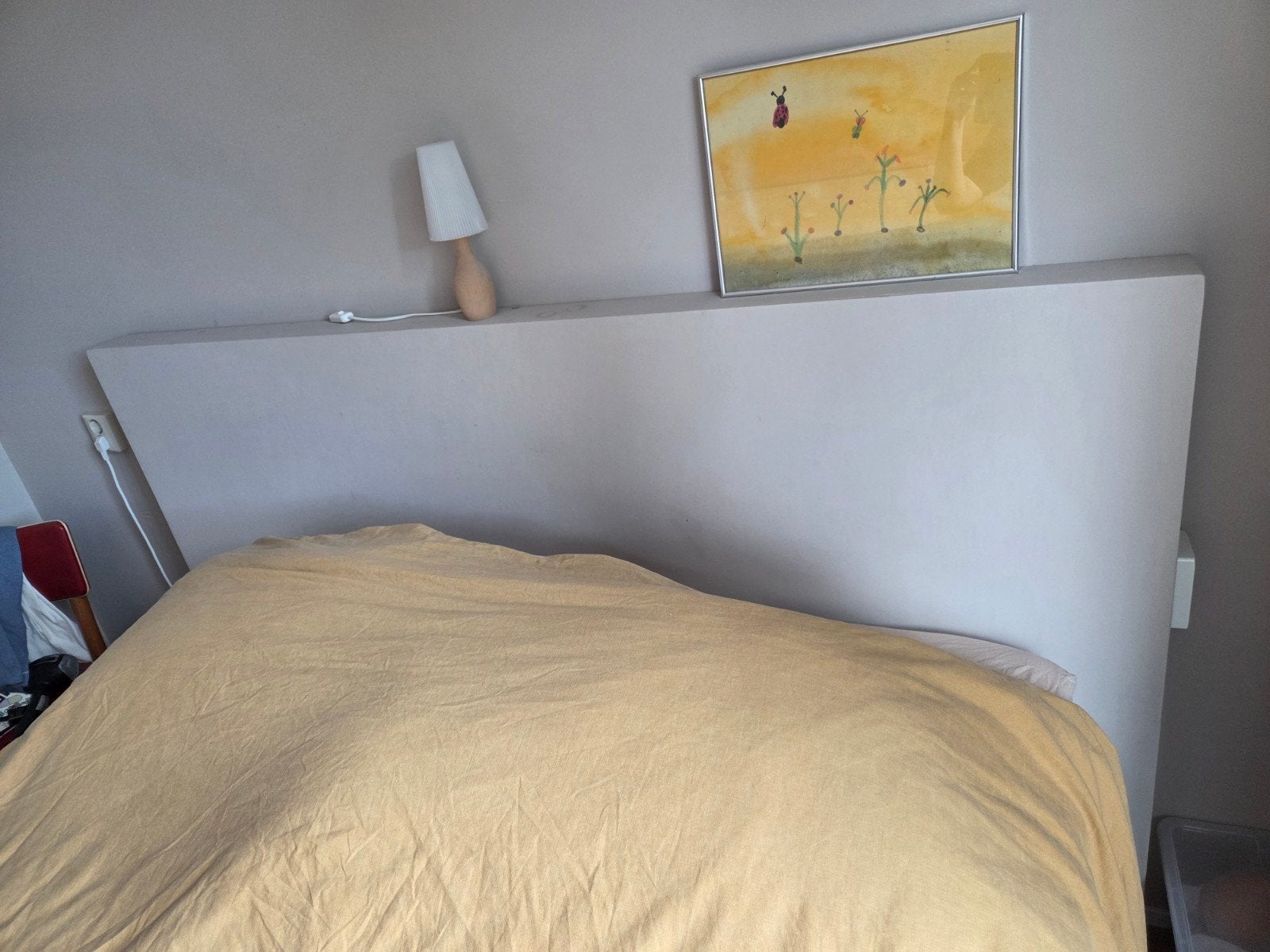 Gratis houten hoofdbord 2 persoonsbed, Huis en Inrichting, Slaapkamer | Bedden, Ophalen, Tweepersoons, Hout