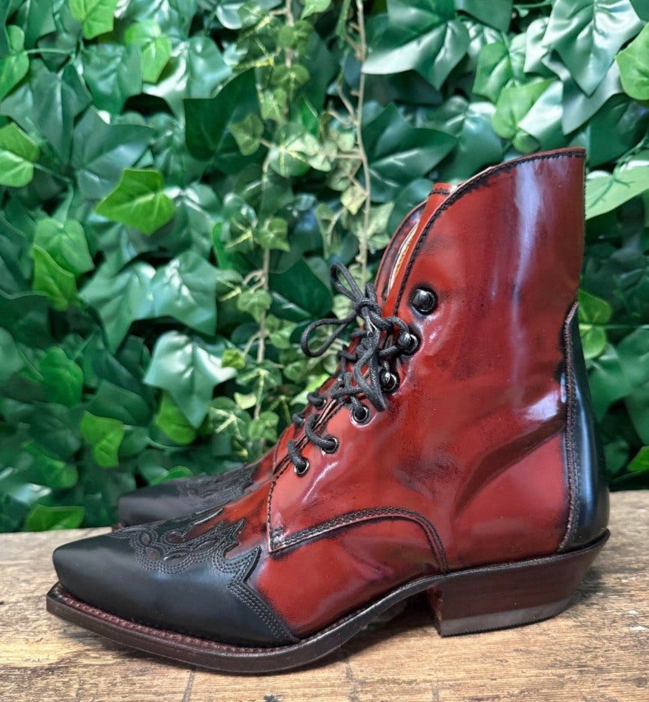 Prachtige vintage victoriaanse veterlaars sendra maat 38, Bruin, Lage of Enkellaarzen, Nieuw, Ophalen of Verzenden