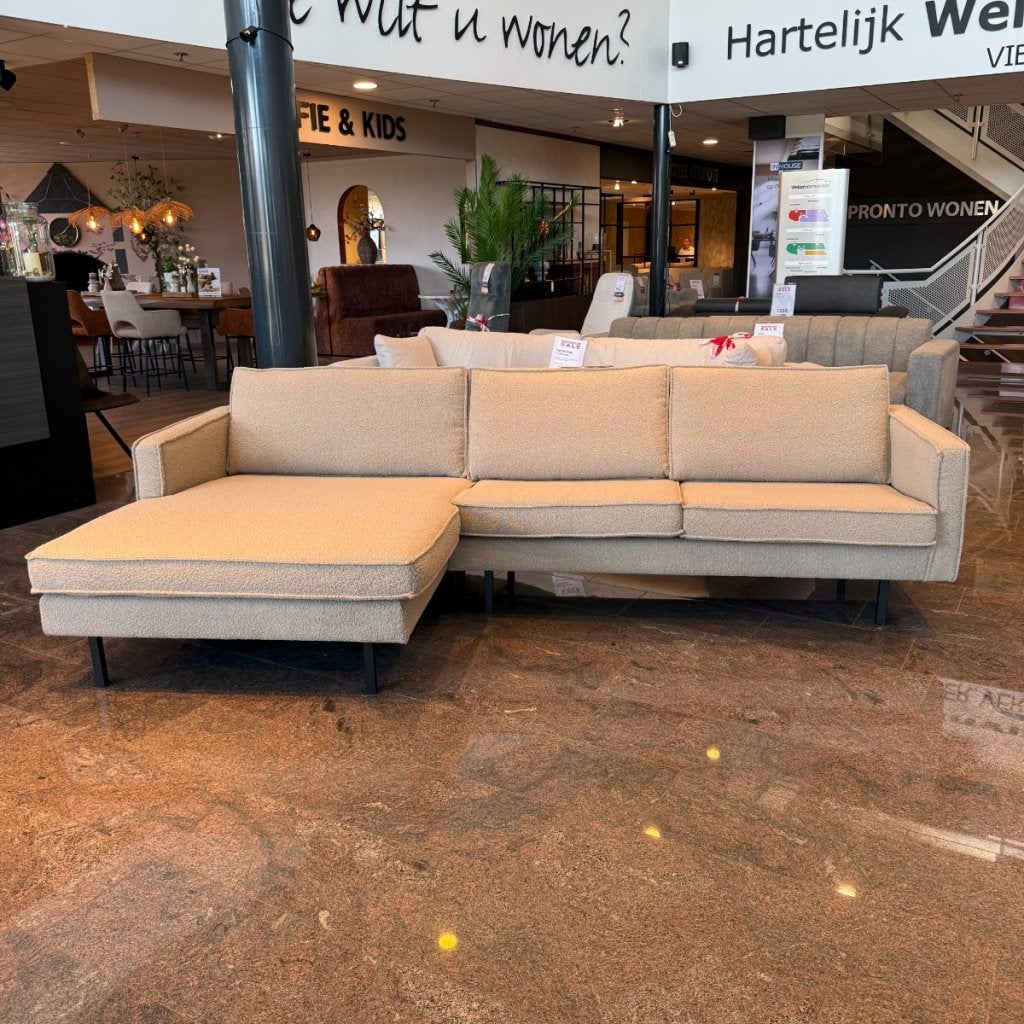 Hoekbank Rodeo - Bouclé Beige - WOOOD, Niet ingevuld, Niet ingevuld, Niet ingevuld