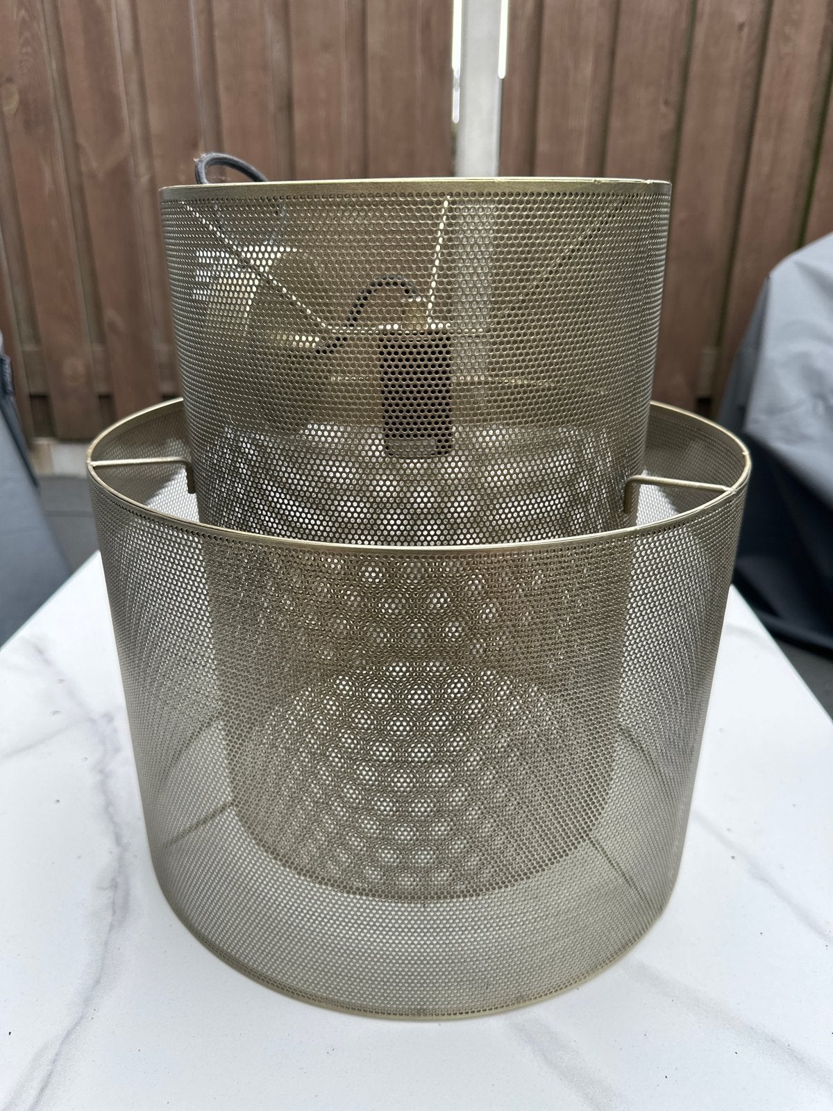 Metalen hanglamp goudkleurig, ellis karwei, Ophalen, Minder dan 50 cm, Gebruikt, Minder dan 25 cm