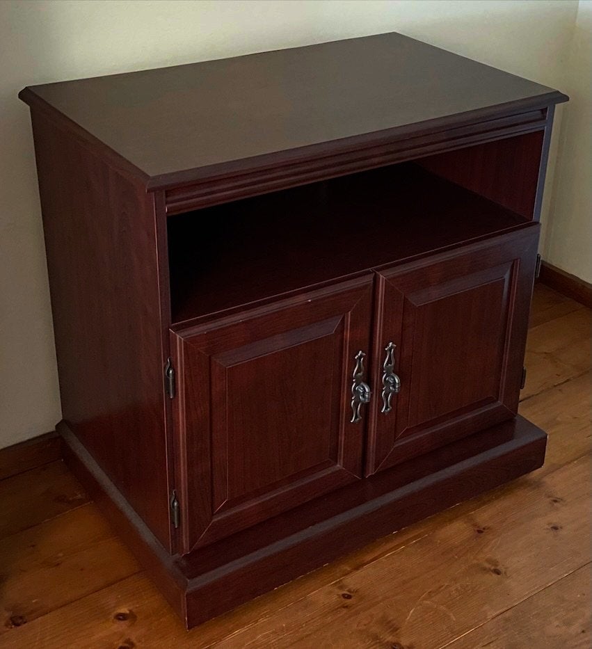 Side table, Huis en Inrichting, Tafels | Sidetables, Ophalen, 50 tot 100 cm, Dark wood, Zo goed als nieuw