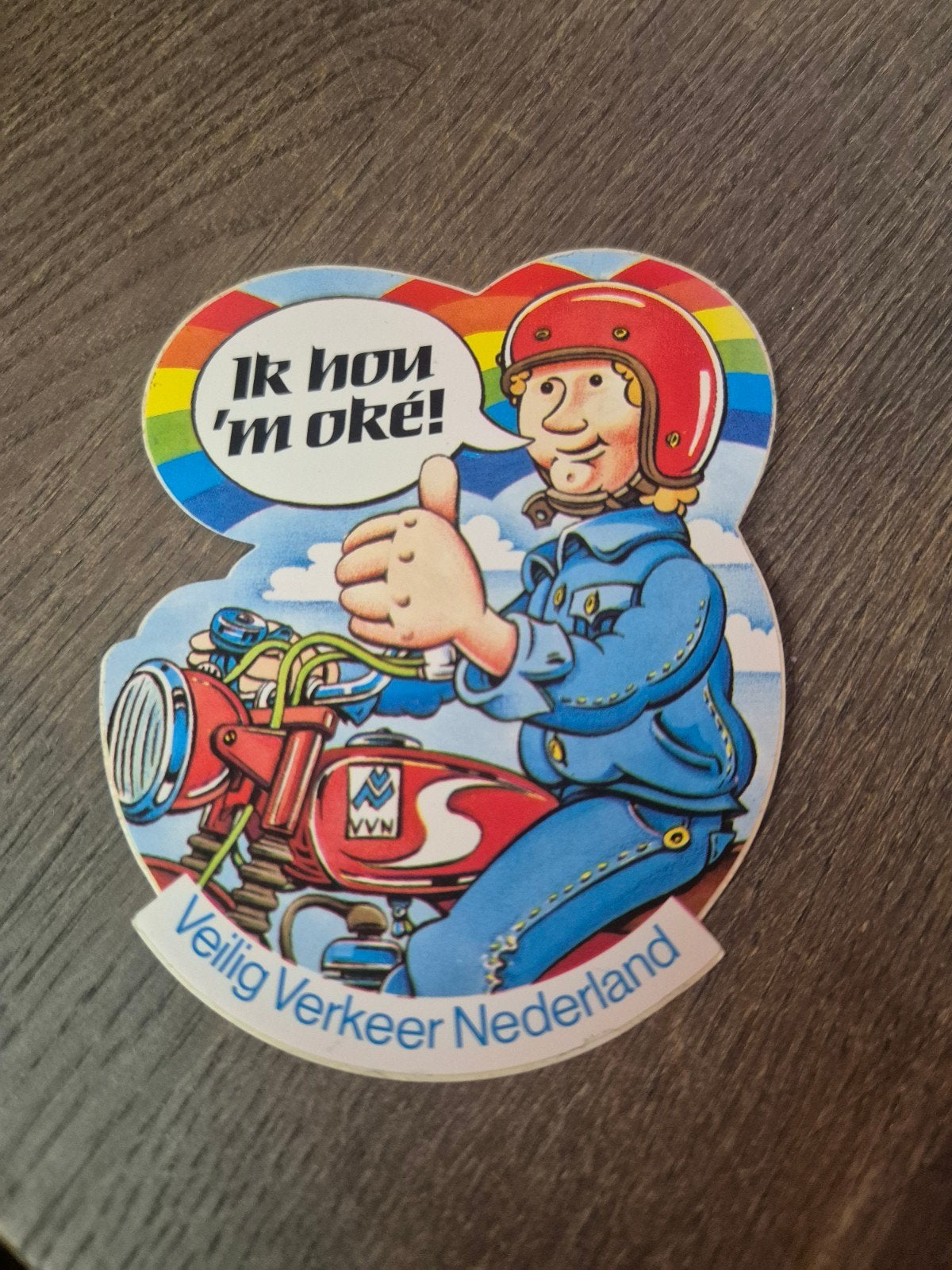 Vintage VVN Veilig Verkeer Nederland sticker motor, Ophalen of Verzenden