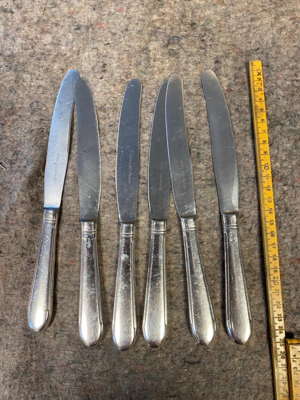 6 Antieke Gero 90 Dinermessen - Model 70 - Jan Eisenloeffel, Ophalen of Verzenden