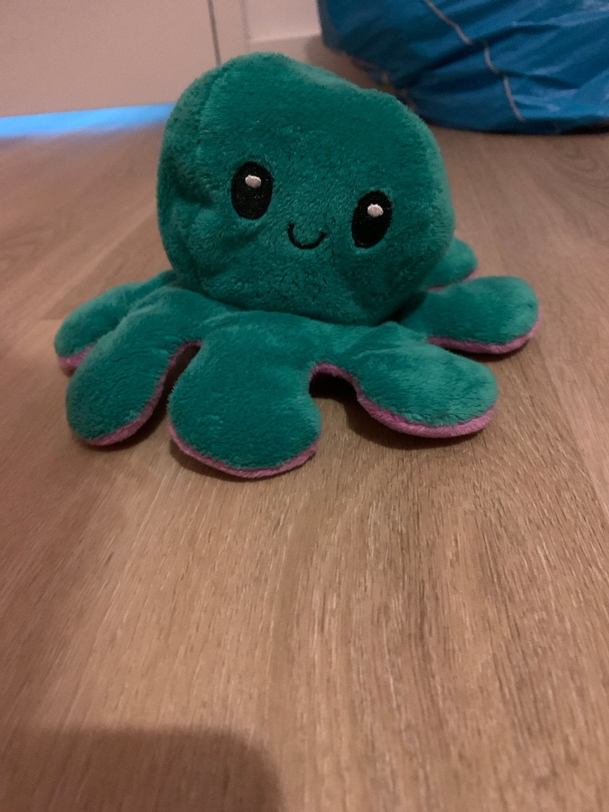 Omkeerbare octopus knuffel - Blij naar Boos, Groen, Verzenden, Overige typen, Zo goed als nieuw