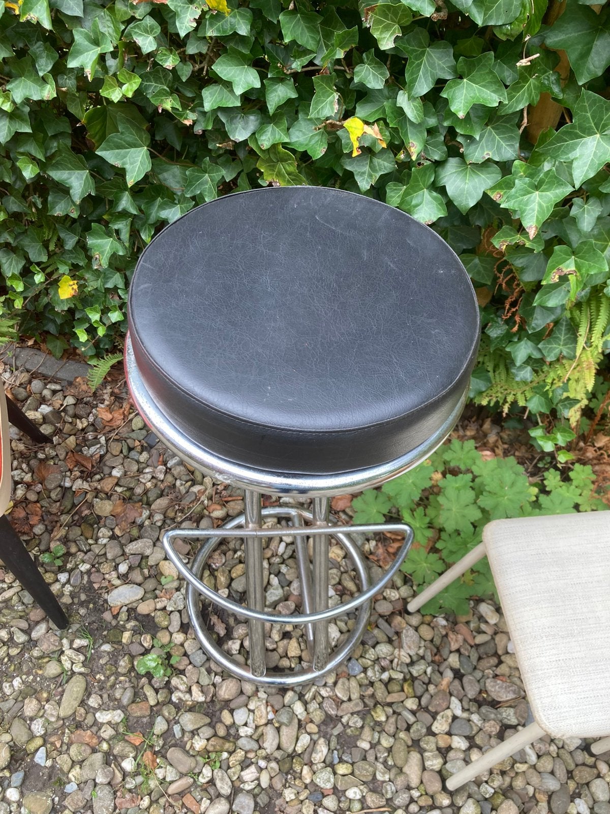 Vintage barkruk, Ophalen, Met voetsteun, 60 tot 90 cm, Nvt