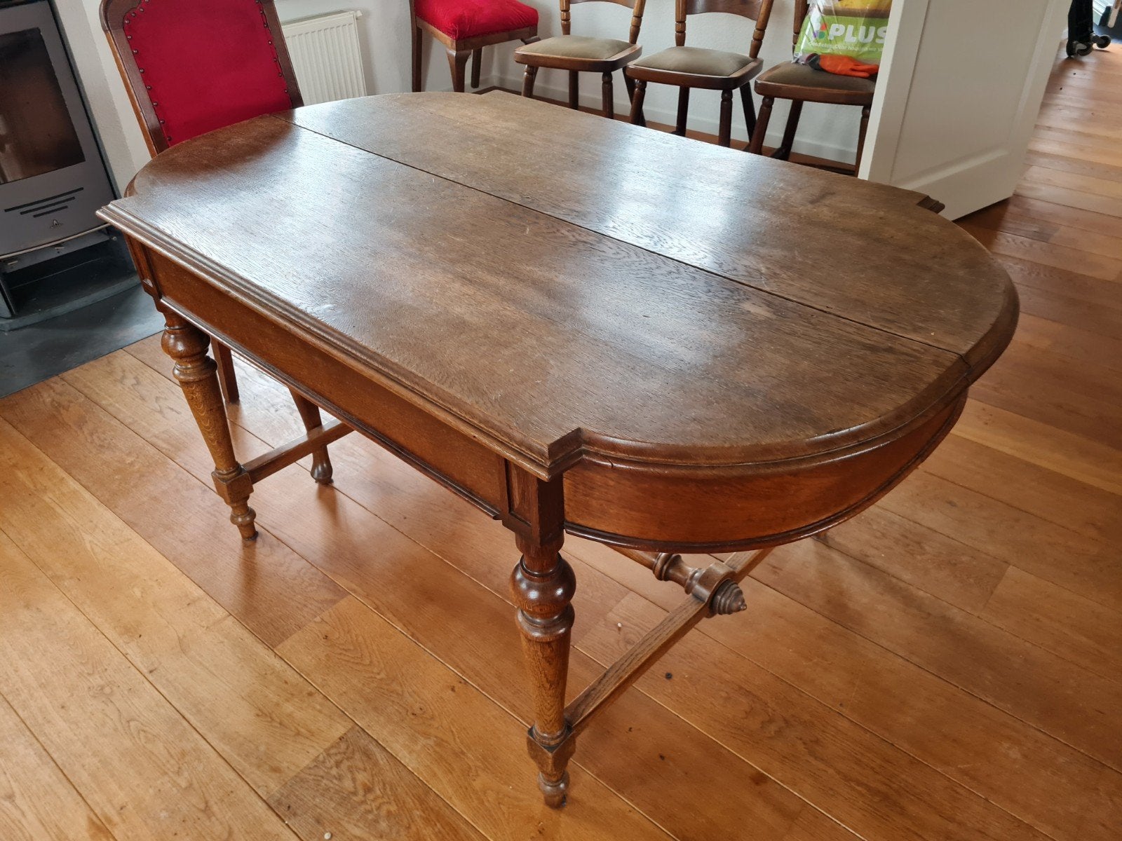 Antieke eikenhouten gateleg tafel 155x95x75 cm, Antiek en Kunst, Antiek | Meubels | Tafels, Ophalen