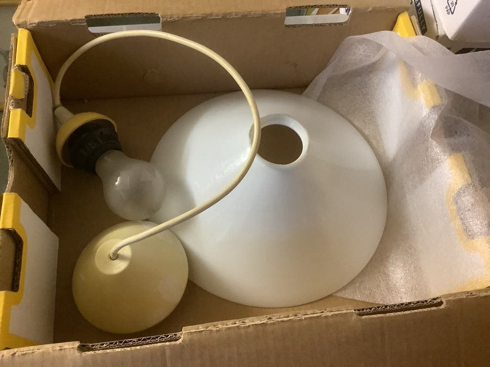 Vintage Hanglamp van Melkglas ( geen breuk of beschadiging), Ophalen of Verzenden, Gebruikt