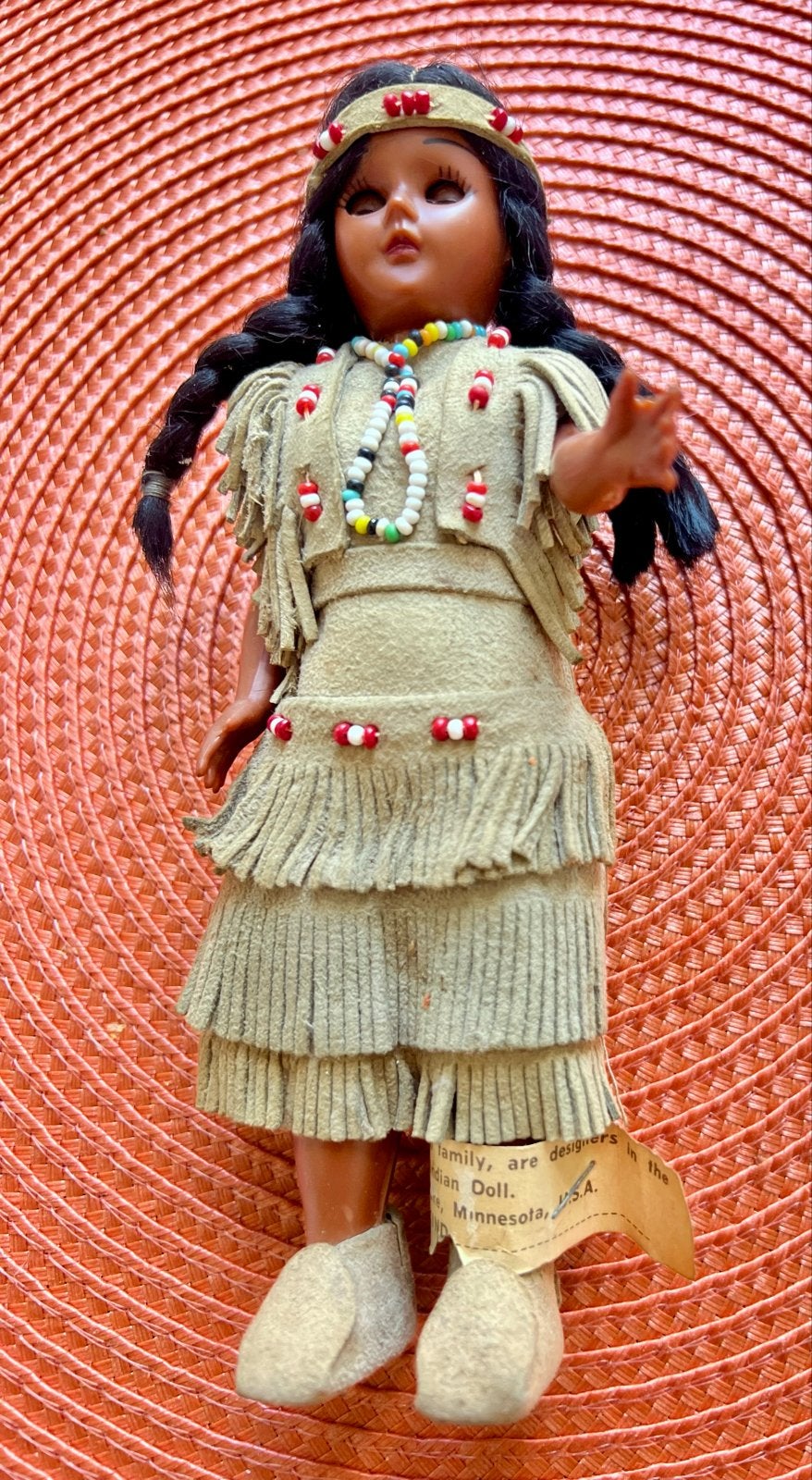 Vintage Native American Indian pop met baby, Carlson 1955/19, Verzamelen, Poppen, Ophalen of Verzenden, Gebruikt, Pop