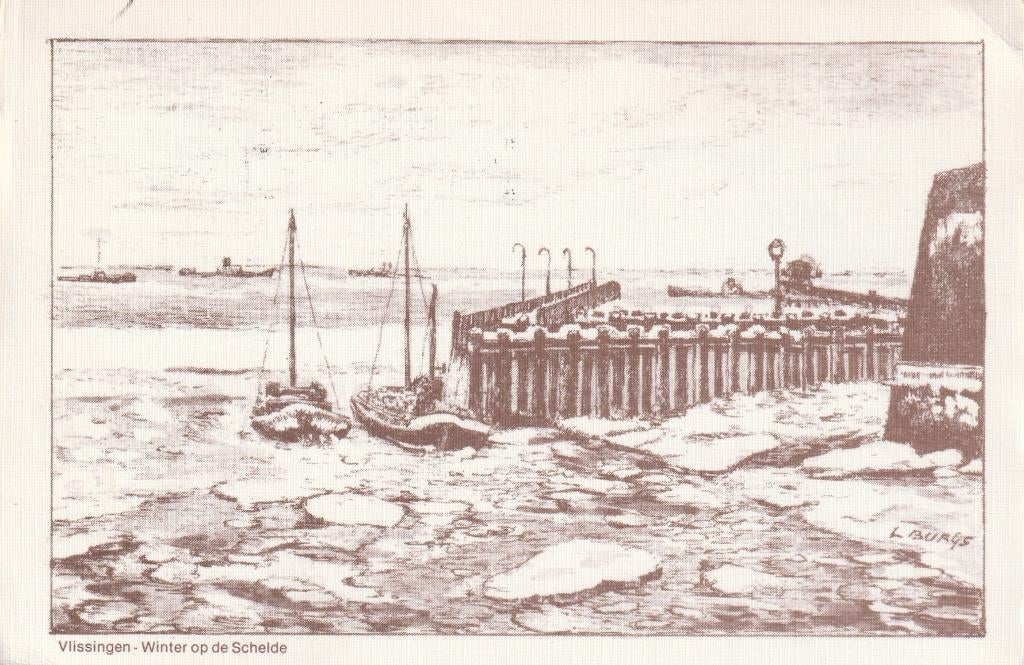 VLISSINGEN Winter op de Schelde gr.f., Verzamelen, Ansichtkaarten | Nederland, Gelopen, Zeeland, 1980 tot heden, Verzenden
