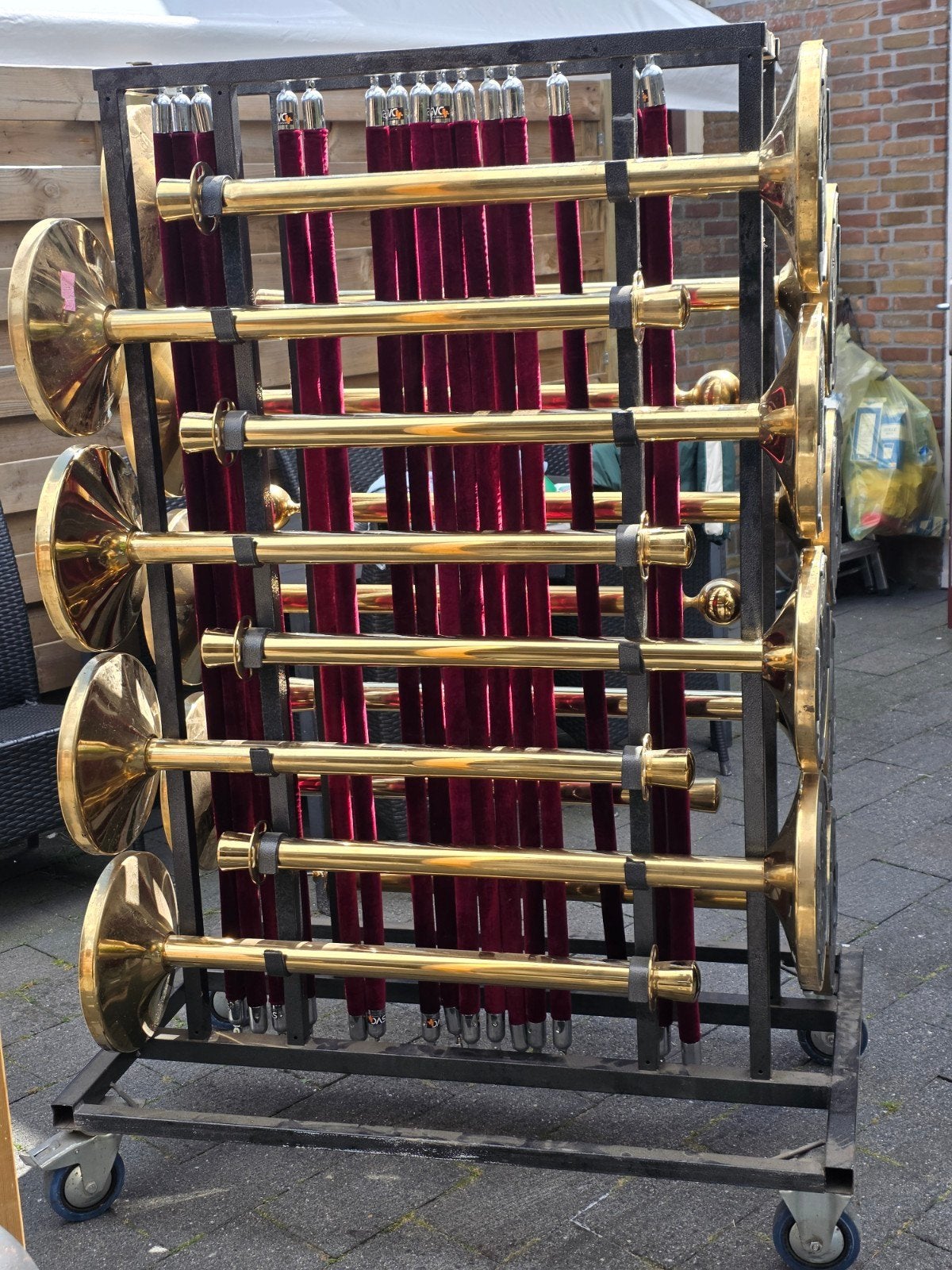 Afzetpalen 16 stuks inclusief trolley en afzetkoorden, 100 liter of meer, Ophalen, Overige typen