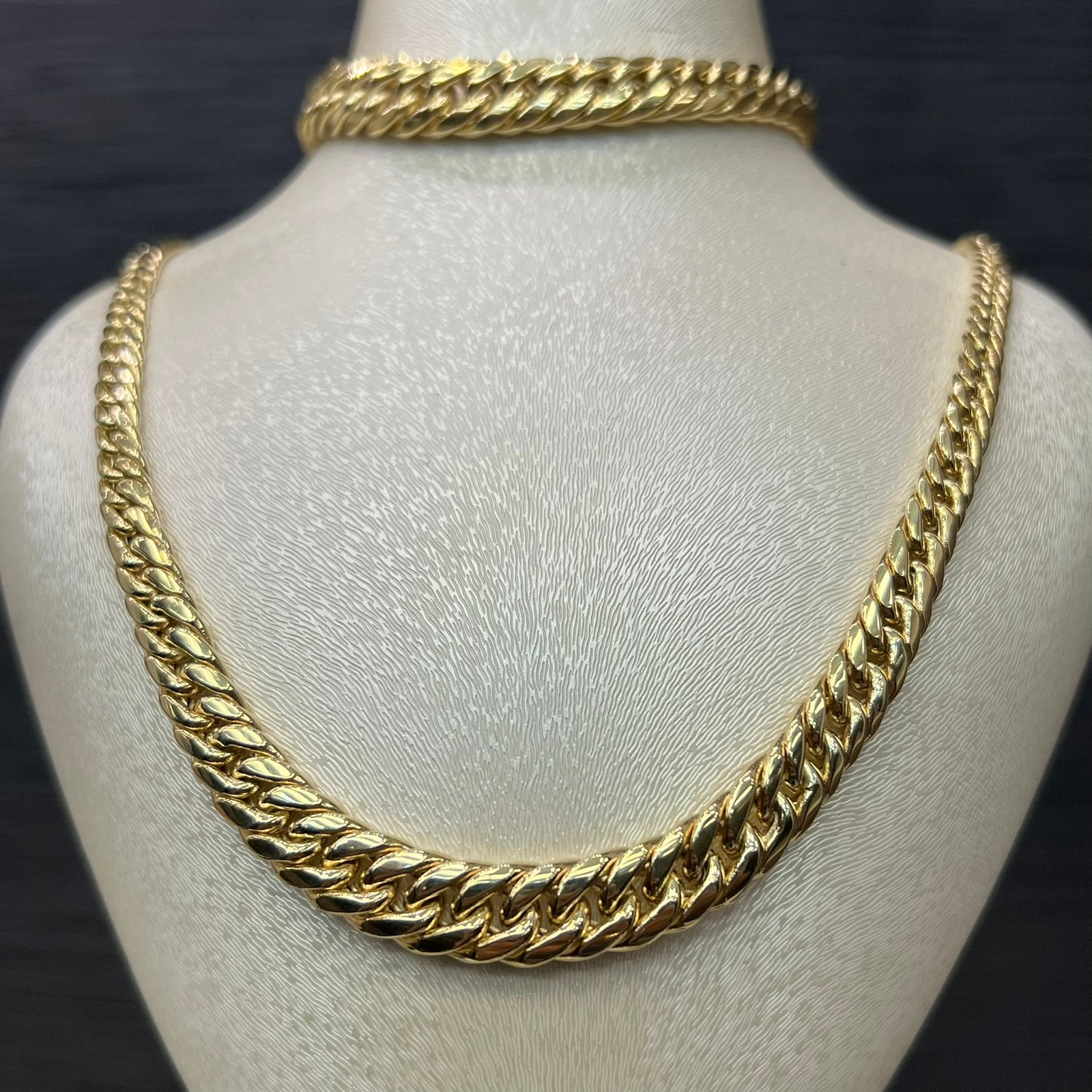 14k gouden ketting armband set cuban gourmet schakel, Ophalen of Verzenden, Zo goed als nieuw
