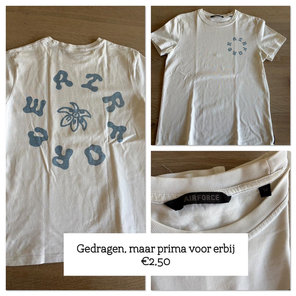 Airforce shirt korte mouw - maat 14, Ophalen of Verzenden, Gebruikt, Jongen, Shirt of Longsleeve