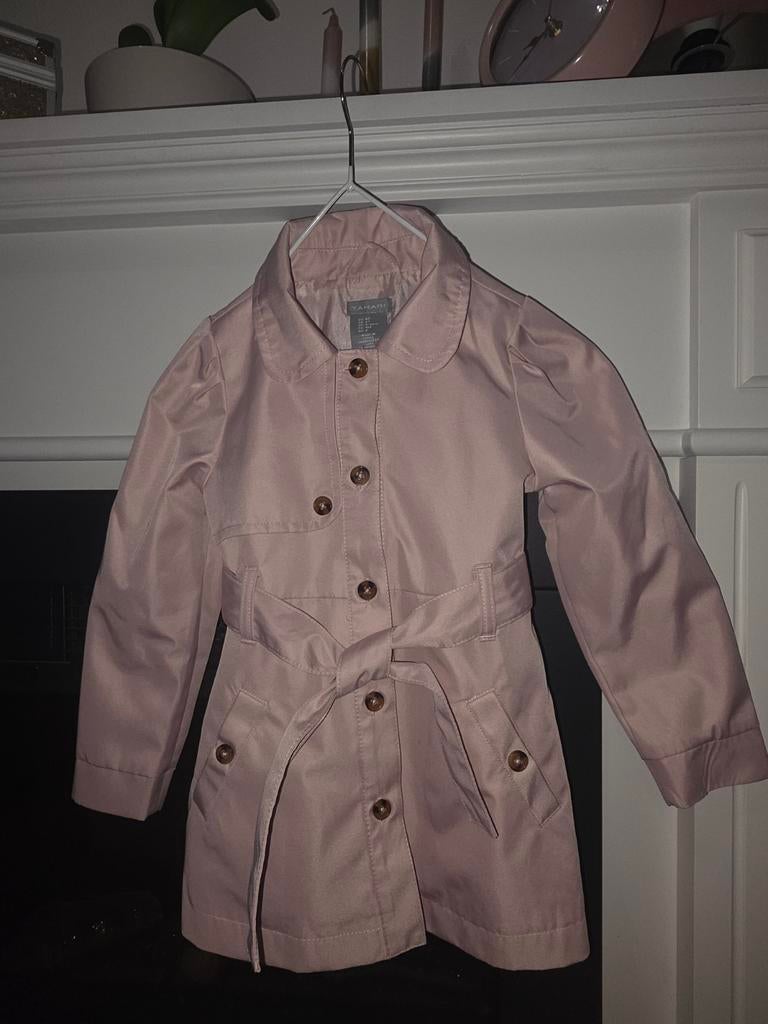 Stijlvolle roze Tahari jas voor meisjes - maat 104, Ophalen of Verzenden, Zo goed als nieuw, Tahari, Meisje