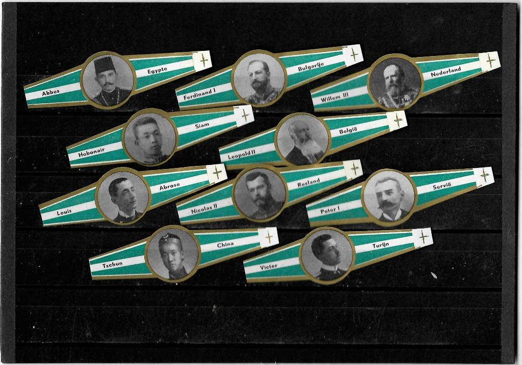 zonder merk 221   serie 6  variant groen  10 st, Ophalen of Verzenden, Gebruikt, Sigarenbandjes