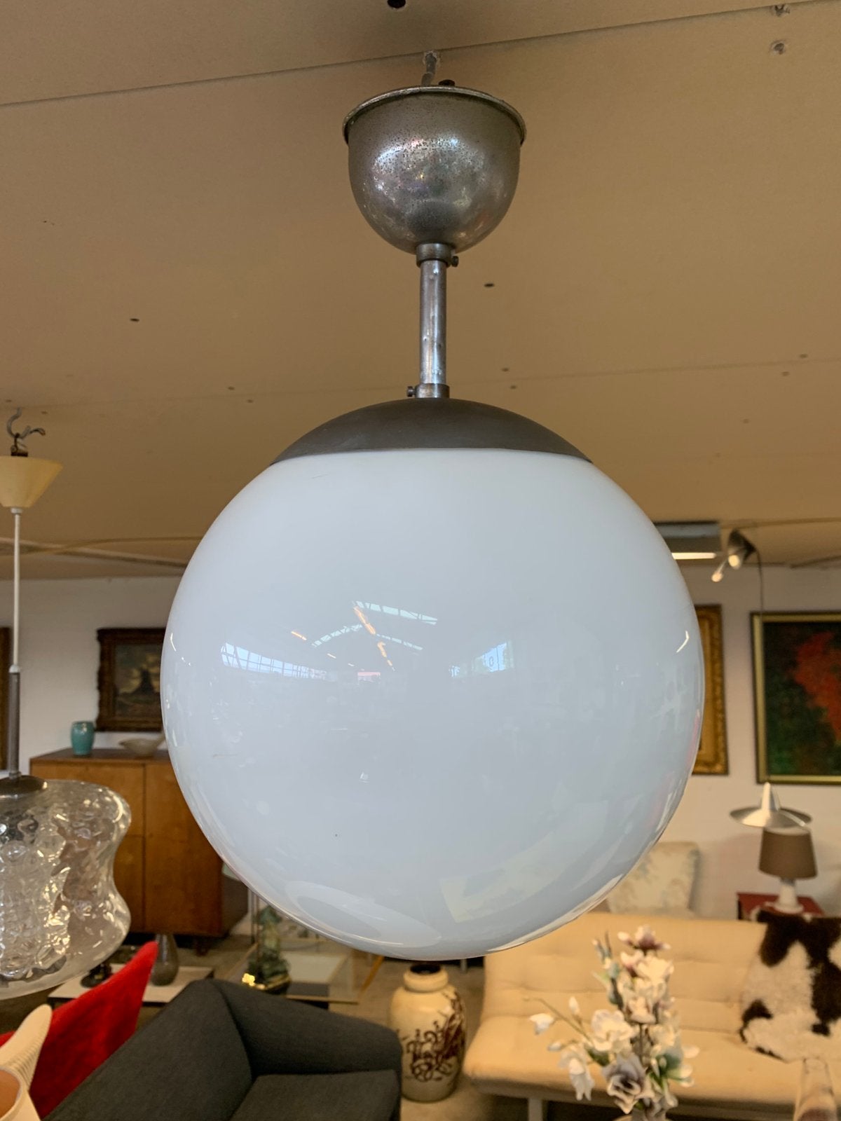 Lamp vintage Gispen Giso hanglamp jaren 50., Ophalen of Verzenden, Zo goed als nieuw, Minder dan 50 cm