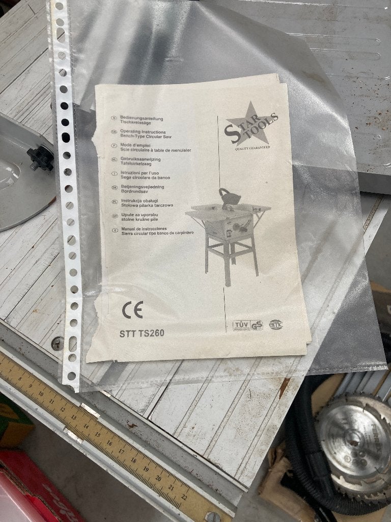 Star Tools STT TS260 Tafelcirkelzaag - Zo goed als nieuw, Doe-het-zelf en Verbouw, Gereedschap | Zaagmachines, Ophalen, 600 tot 1200 watt