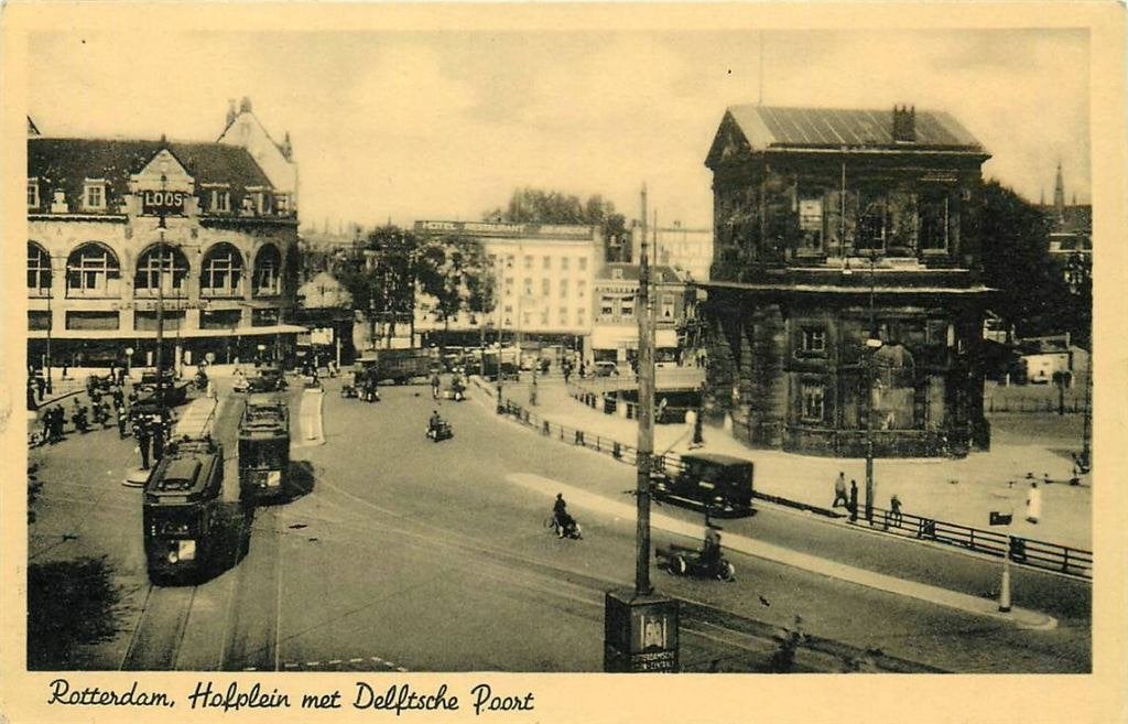 388-212-025 Rotterdam Hofplein met Delftsche Poort, Verzenden, Voor 1920, Zuid-Holland