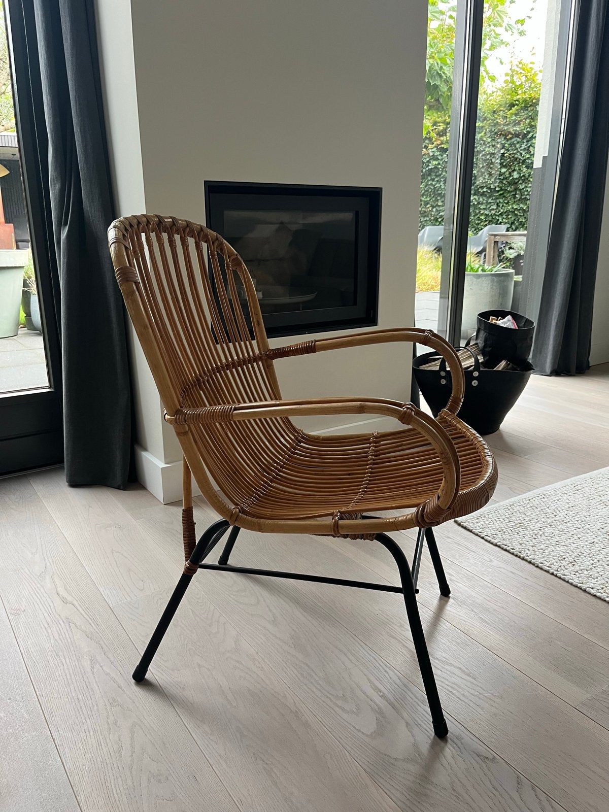 Vintage rotan stoel Rohé Noordwolde, Ophalen, Gebruikt, Bruin, Riet of Rotan