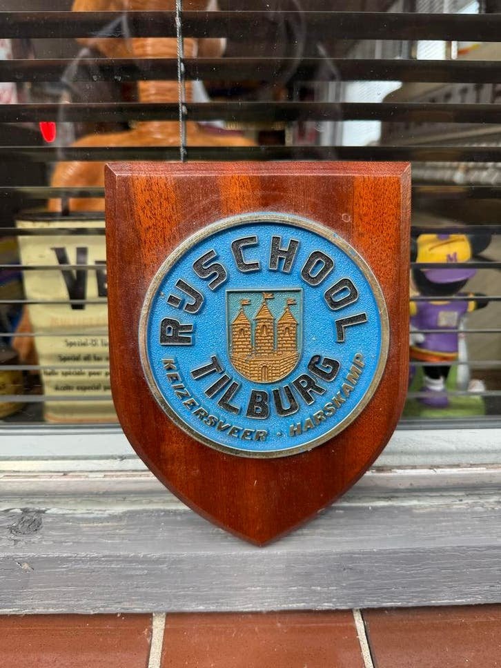 Vintage Rijschool Tilburg Harskamp Keizersveer Schild, Ophalen of Verzenden