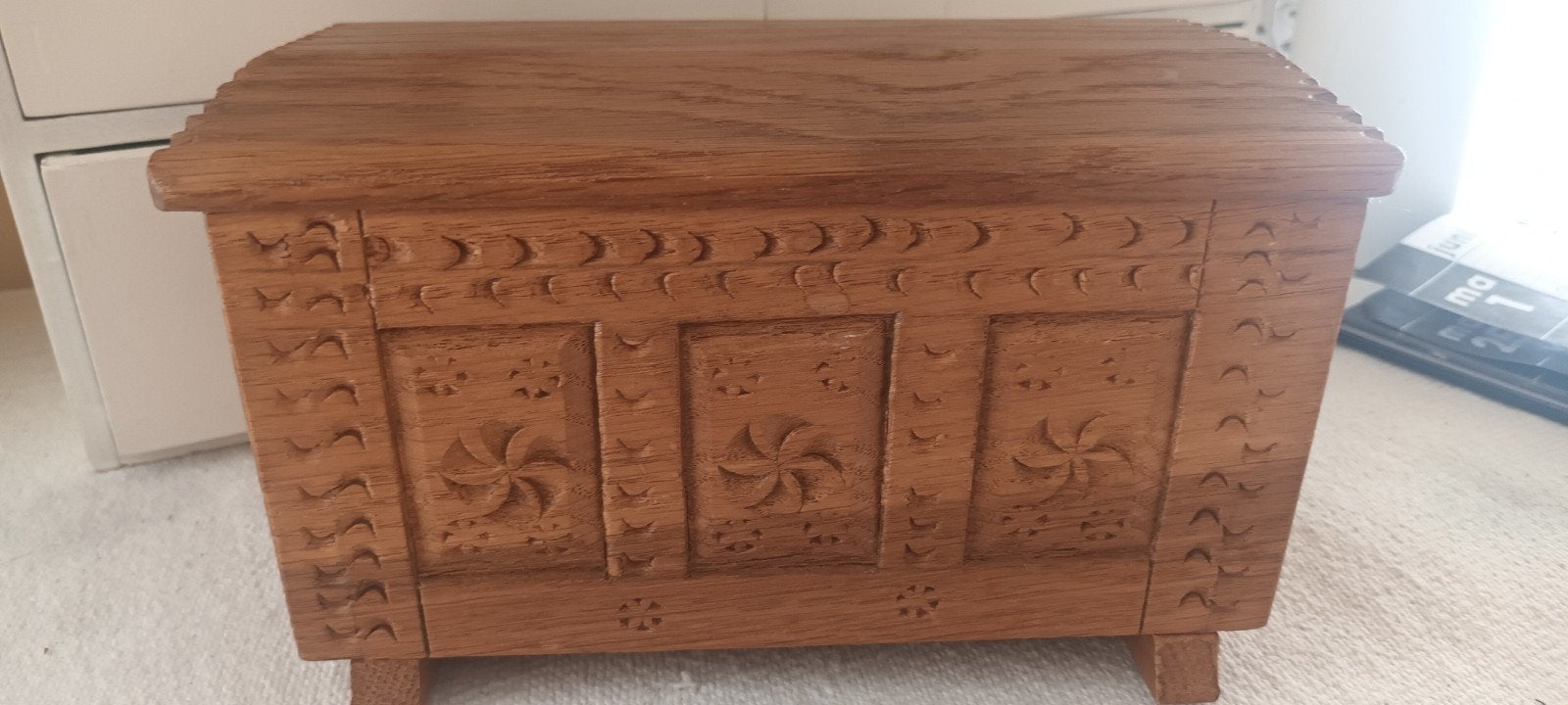 Eikenhouten Sieradenkistje / Opbergkistje - Dekenkist Model, Huis en Inrichting, Woonaccessoires | Kisten, Ophalen of Verzenden