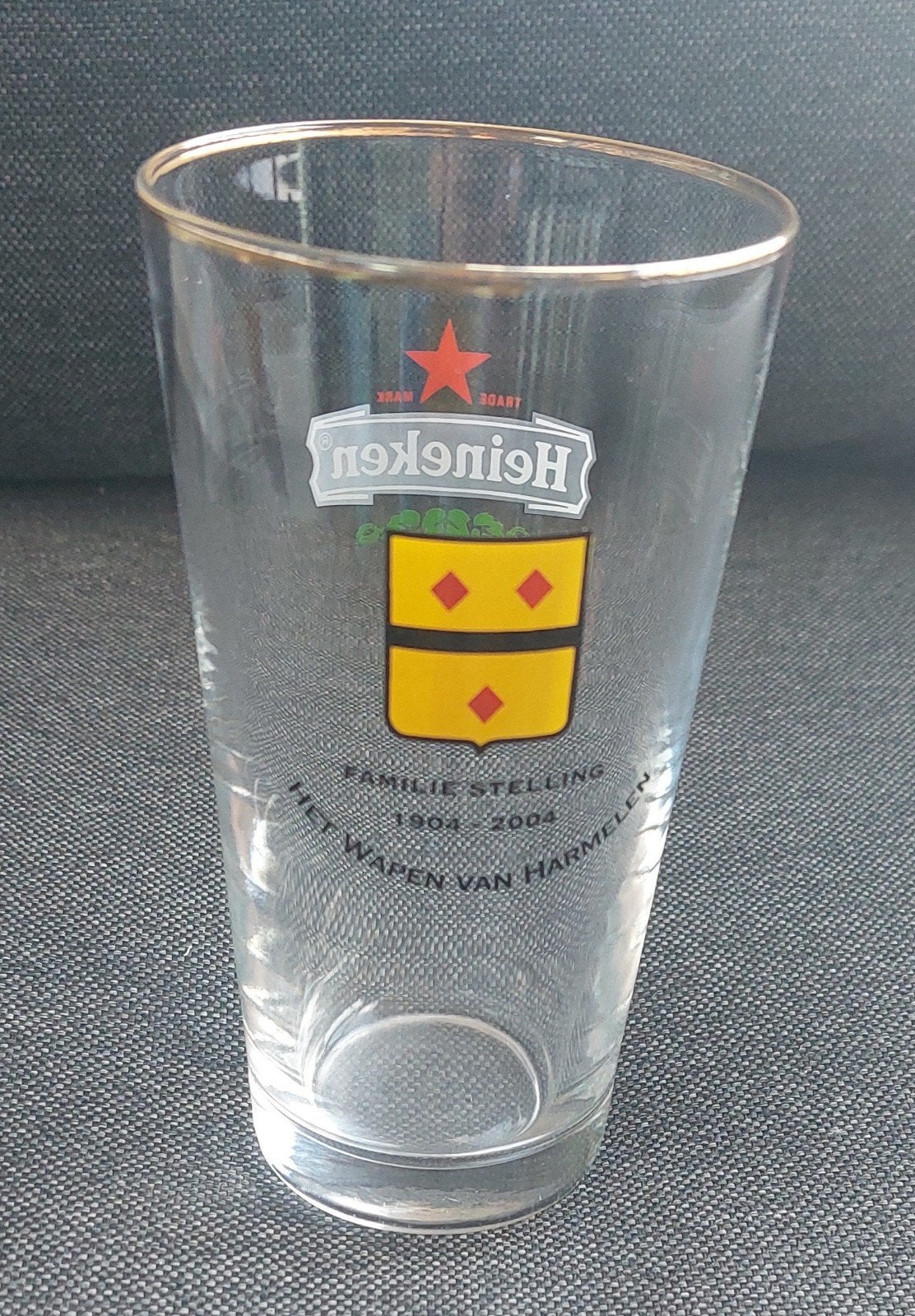 Heineken bierglas Familie Stelling Het Wapen van Harmelen, Ophalen of Verzenden, Zo goed als nieuw, Glas of Glazen, Heineken
