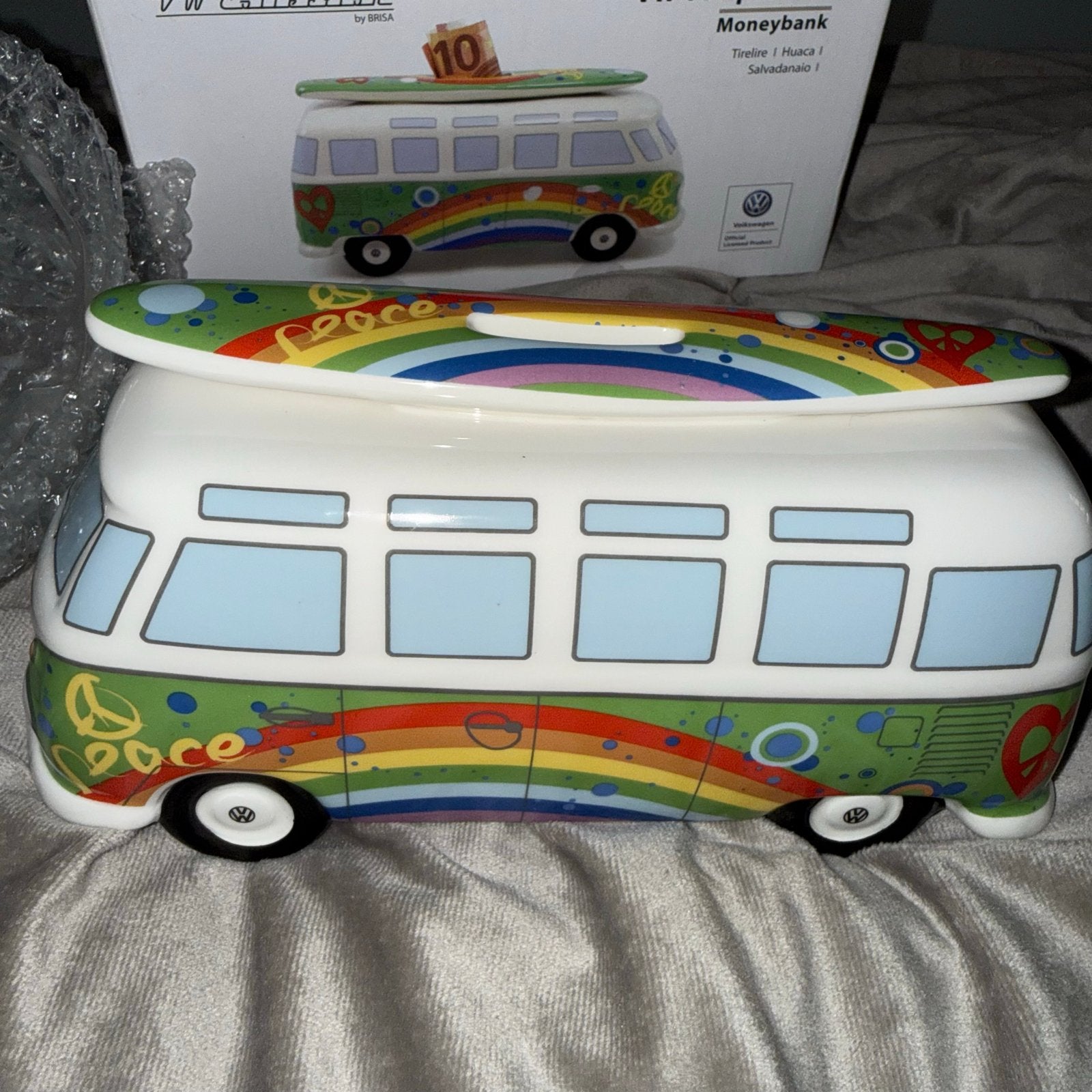 VW T1 Hippie Bus Spaarpot - Keramiek - Nieuw in doos